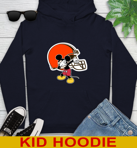 Cleveland Browns NFL Football Dabbing Mickey Disney Sports Youth Hoodie 4