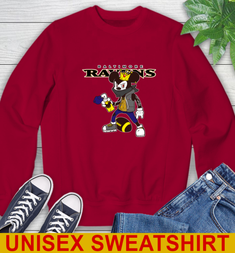 Baltimore Ravens NFL Football Mickey Peace Sign Sports Sweatshirt 7