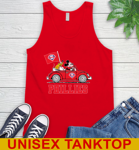 MLB Baseball Philadelphia Phillies Pluto Mickey Driving Disney Shirt Tank Top 6