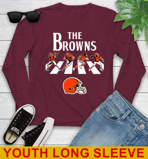 NFL Football Cleveland Browns The Beatles Rock Band Shirt Youth Long Sleeve 6
