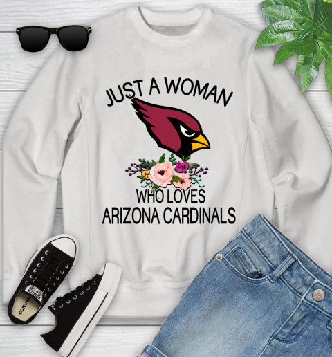 NFL Just A Woman Who Loves Arizona Cardinals Football Sports Youth Sweatshirt