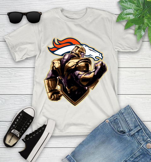 NFL Thanos Avengers Endgame Football Sports Denver Broncos Youth T-Shirt 12