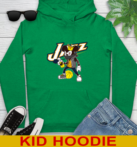 Utah Jazz NBA Basketball Mickey Peace Sign Sports Youth Hoodie 9 Utah Jazz NBA Basketball Mickey Peace Sign Sports Youth Hoodie - Image 9