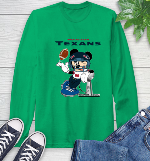 NFL Houston Texans Mickey Mouse Disney Super Bowl Football T Shirt Long Sleeve T-Shirt 7