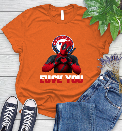 MLB Texas Rangers Deadpool Love You Fuck You Baseball Sports Women's T-Shirt 3