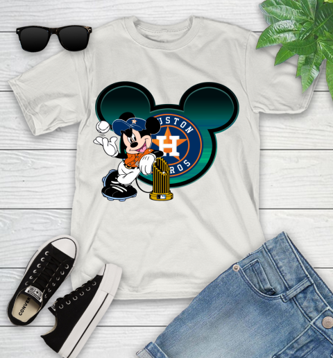 MLB Houston Astros The Commissioner's Trophy Mickey Mouse Disney Youth T-Shirt 12