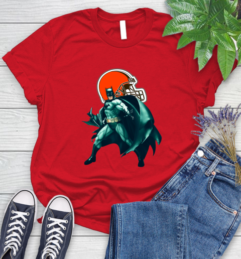 NFL Batman Football Sports Cleveland Browns Women's T-Shirt 9