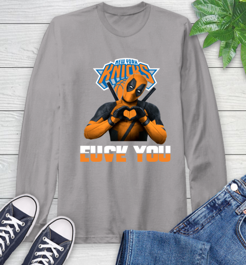 NBA New York Knicks Deadpool Love You Fuck You Basketball Sports Long Sleeve T-Shirt 6