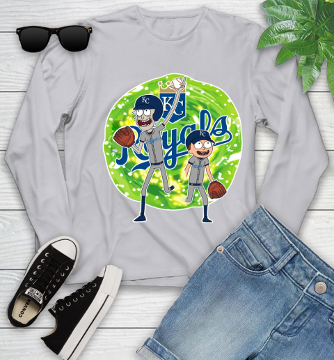 MLB Kansas City Royals Rick And Morty Baseball Sports Youth Long Sleeve 5