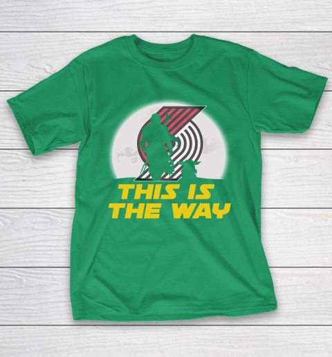 Portland Trail Blazers NBA Basketball Star Wars Yoda And Mandalorian This Is The Way T-Shirt 5