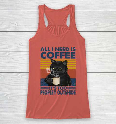 Cat that's what I do I drink beer I hate people and I know things vintage Racerback Tank 2