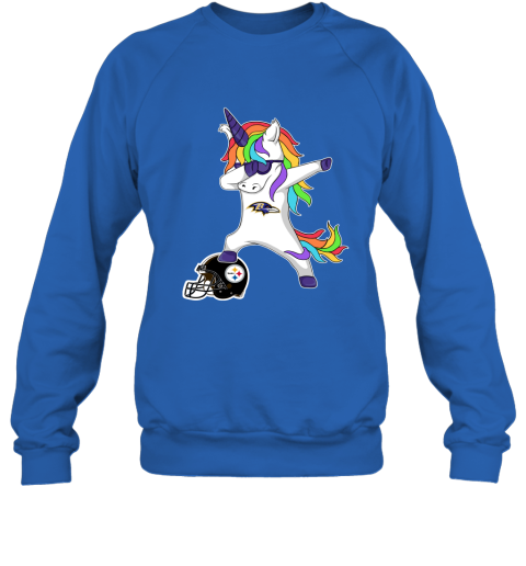 Football Dabbing Unicorn Steps On Helmet Baltimore Ravens Sweatshirt