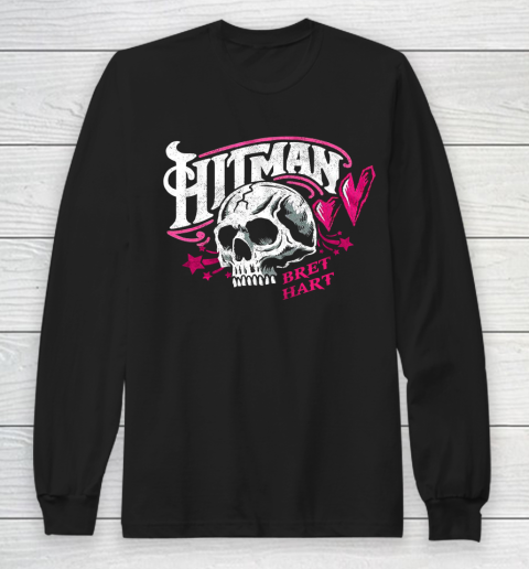Skull Hit man Bret Hart WWE for fans and lovers vintage Long Sleeve T-Shirt