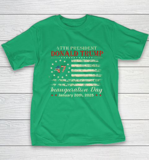 President Donald Trump Inauguration Day 2025 Vintage US Flag Youth T-Shirt 4