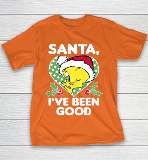 Looney Tunes Christmas Tweety Bird Santa I ve Been Good Youth T-Shirt 4