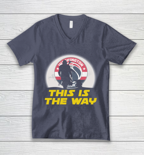 Washington Wizards NBA Basketball Star Wars Yoda And Mandalorian This Is The Way V-Neck T-Shirt 7