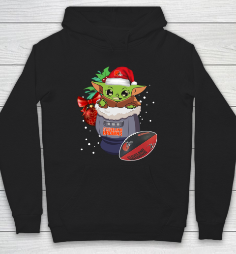 Cleveland Browns Christmas Baby Yoda Star Wars Funny Happy NFL Hoodie 2
