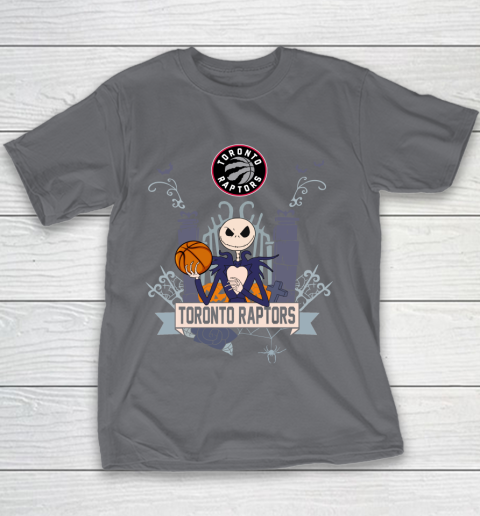 NBA Toronto Raptors Basketball Jack Skellington Halloween Youth T-Shirt 5