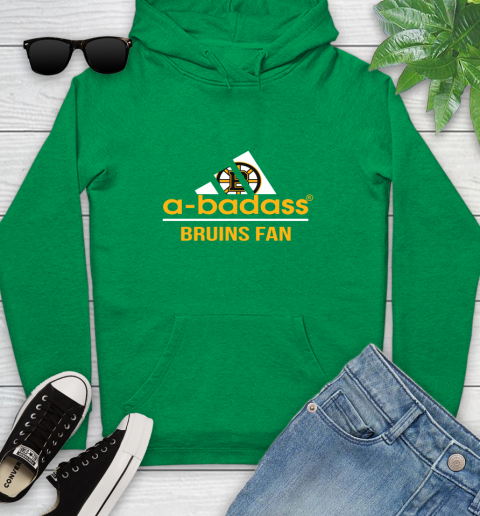 NHL A Badass Boston Bruins Fan Adidas Hockey Sports Youth Hoodie 9
