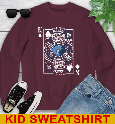 Memphis Grizzlies NBA Basketball The King Of Spades Death Cards Shirt Youth Sweatshirt 4