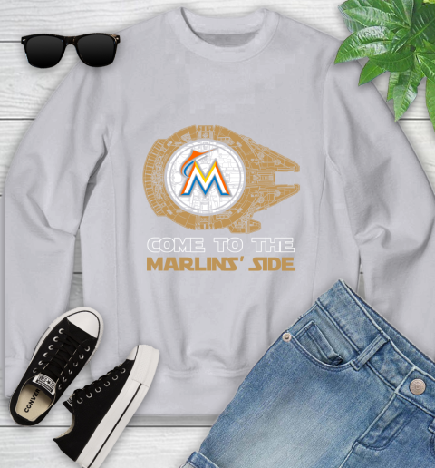 MLB Come To The Miami Marlins Side Star Wars Baseball Sports Youth Sweatshirt 4 MLB Come To The Miami Marlins Side Star Wars Baseball Sports Youth Sweatshirt - Image 4