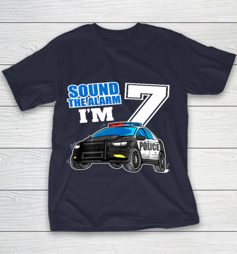 Kids Police Car 7th Birthday Shirt Boy 7 Cop Policeman Officer 7 Year Old Youth T-Shirt 2