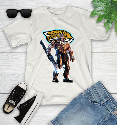 NFL Thanos Gauntlet Avengers Endgame Football Jacksonville Jaguars Youth T-Shirt