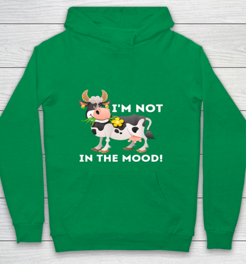I m Not In The Mood Cow Lover Famer Cattle Ranch Farming Youth Hoodie 4