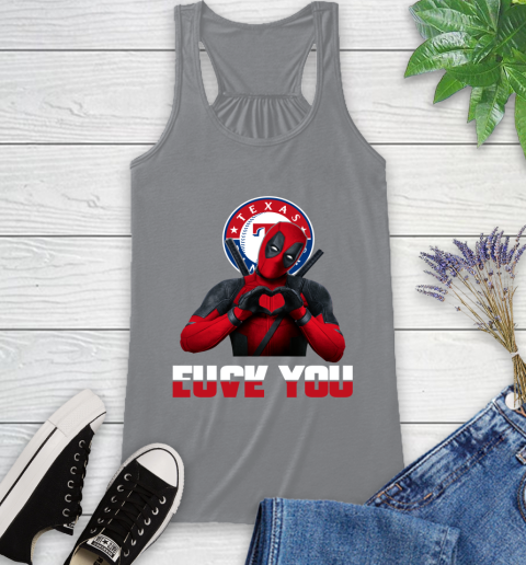 MLB Texas Rangers Deadpool Love You Fuck You Baseball Sports Racerback Tank 4