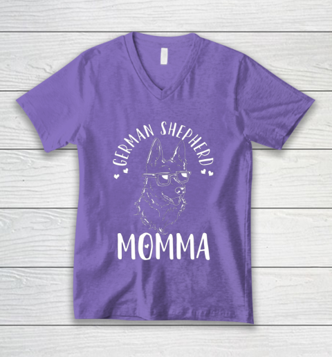 Dog Mom Shirt German Shepherd Momma Dog Mom Mama Gift V-Neck T-Shirt 8
