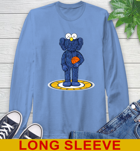 NBA Basketball Indiana Pacers Kaws Bff Blue Figure Shirt Long Sleeve T-Shirt 11