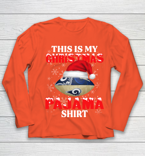 Los Angeles Rams This Is My Christmas Pajama Shirt NFL Youth Long Sleeve 3