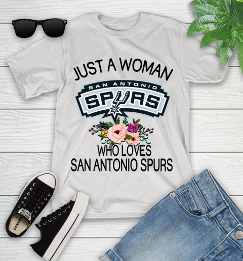 NBA Just A Woman Who Loves San Antonio Spurs Basketball Sports Youth T-Shirt