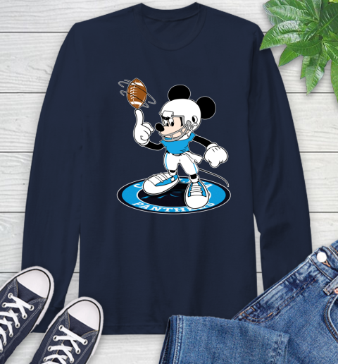 NFL Football Carolina Panthers Cheerful Mickey Disney Shirt Long Sleeve T-Shirt 4