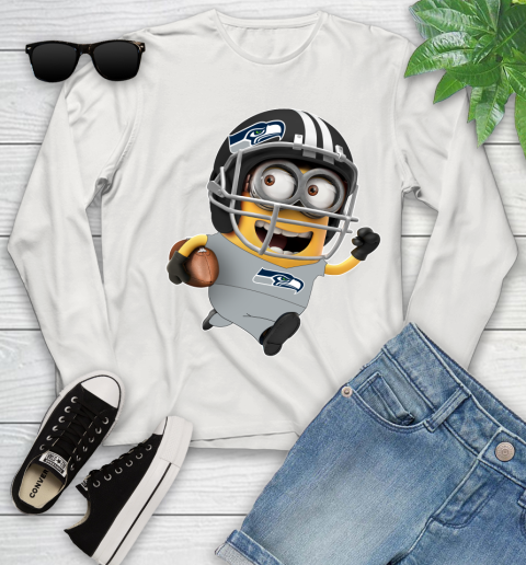 NFL Seattle Seahawks Minions Disney Football Sports Youth Long Sleeve 12