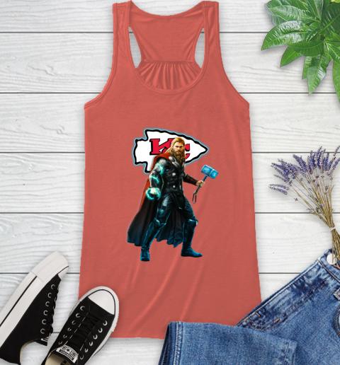 NFL Thor Avengers Endgame Football Kansas City Chiefs Racerback Tank 4