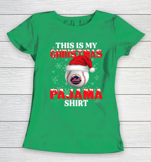 New York Mets This Is My Christmas Pajama Shirt MLB Women's T-Shirt 5