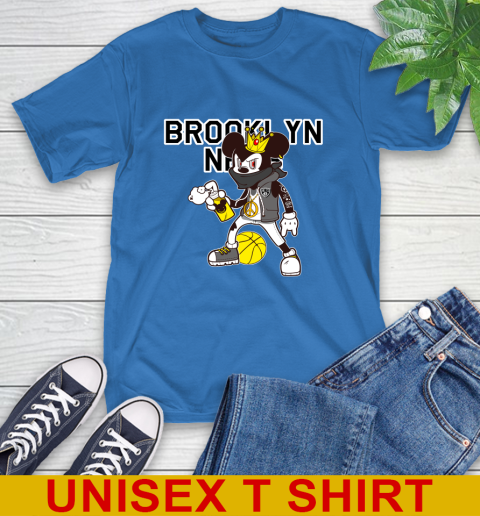 Brooklyn Nets NBA Basketball Mickey Peace Sign Sports T-Shirt - Image 10