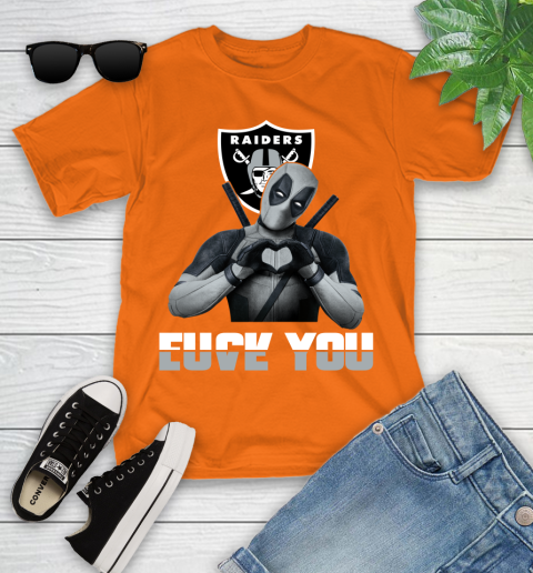 NHL Oakland Raiders Deadpool Love You Fuck You Football Sports Youth T-Shirt 9