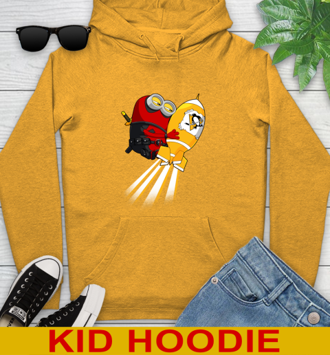 NHL Hockey Pittsburgh Penguins Deadpool Minion Marvel Shirt Youth Hoodie 2
