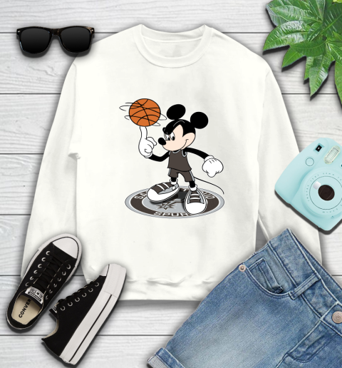 NBA Basketball San Antonio Spurs Cheerful Mickey Disney Shirt Sweatshirt 2