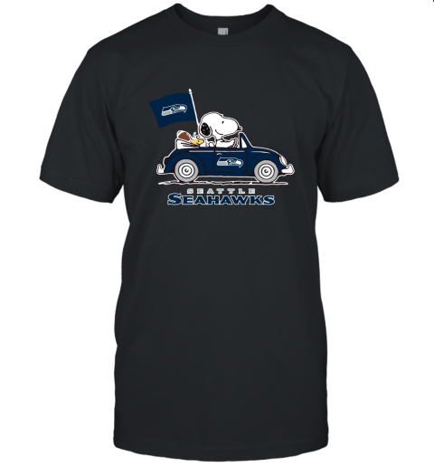 Snoopy And Woodstock Ride The Seattle Seahawks Car NFL Unisex Jersey Tee