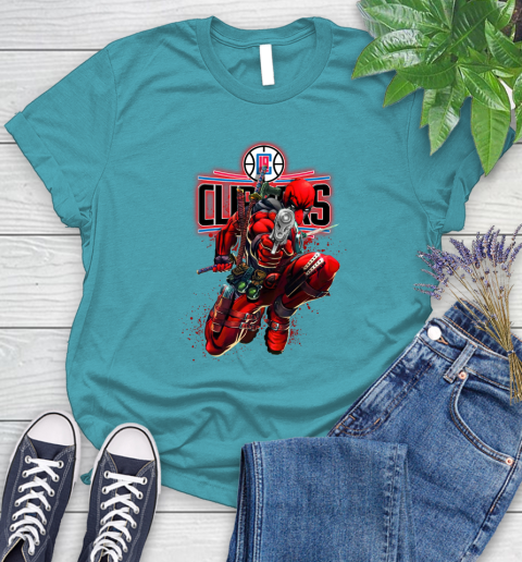 NBA Deadpool Marvel Comics Sports Basketball LA Clippers Women's T-Shirt 12