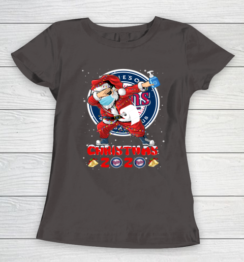 Minnesota Twins Funny Santa Claus Dabbing Christmas 2020 MLB Women's T-Shirt 7