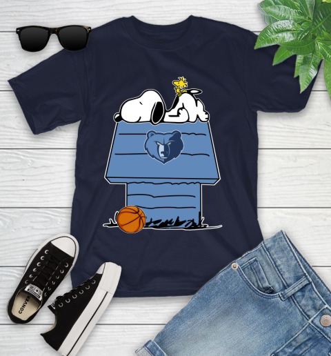 Memphis Grizzlies NBA Basketball Snoopy Woodstock The Peanuts Movie Youth T-Shirt 3