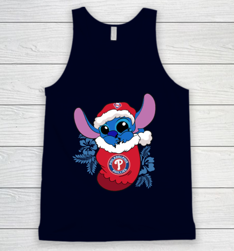 Philadelphia Phillies Christmas Stitch In The Sock Funny Disney MLB Tank Top 3