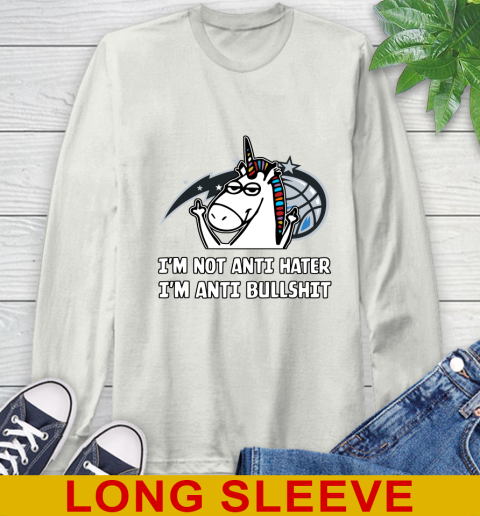 Orlando Magic NBA Basketball Unicorn I'm Not Anti Hater I'm Anti Bullshit Long Sleeve T-Shirt 12