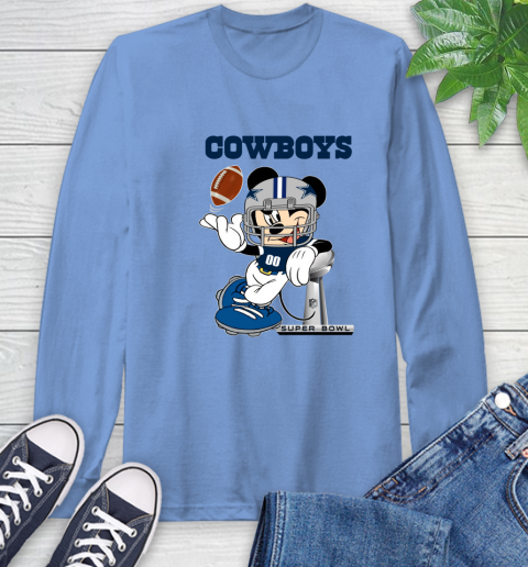 NFL Dallas Cowboys Mickey Mouse Disney Super Bowl Football T Shirt Long Sleeve T-Shirt 11