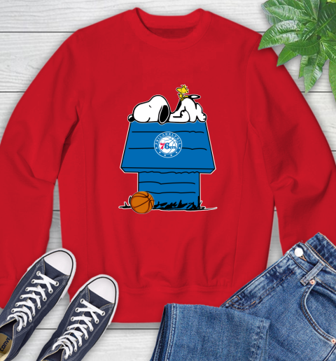 Philadelphia 76ers NBA Basketball Snoopy Woodstock The Peanuts Movie Sweatshirt 10