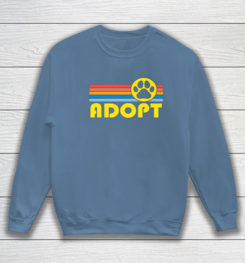 Rescue Animal Adoption Adopt Cat or Dog Vintage Retro Sunset Sweatshirt 6